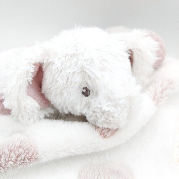 Blankets and Beyond White Pink Elephant Baby Lovey Security Blanket Plush Hearts - Picture 2 of 6